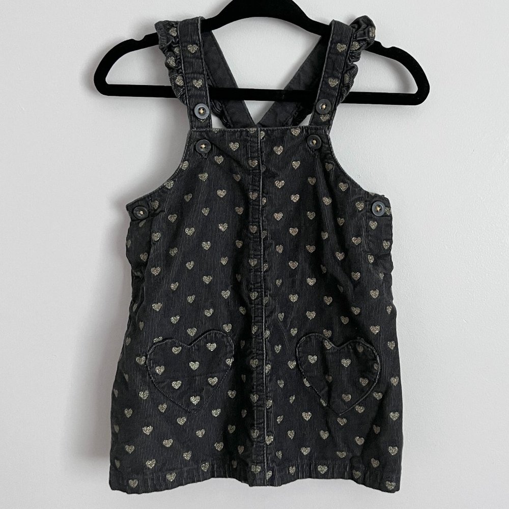 Corduroy Jumper Dress - Charcoal, Size 3-6 months